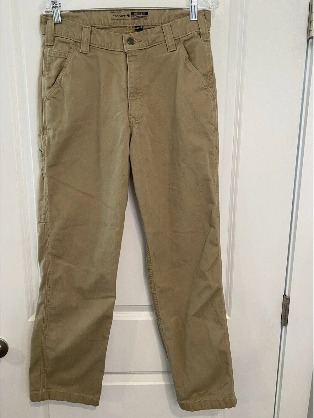 Carhartt Men's Khaki Relaxed Fit Rugged Flex Pants 32x32